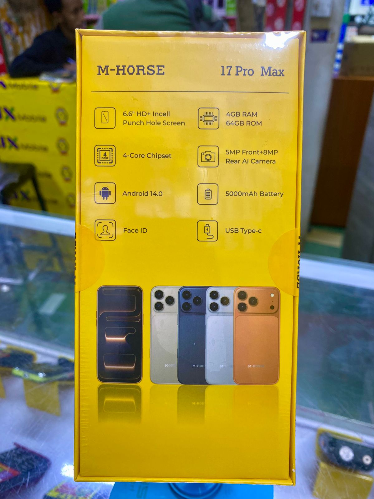 LIMITED DISCOUNT   M-HORSE A17 Smartphone | 4GB RAM + 64GB ROM | 6.8″ HD+ Incell Screen | 5000mAh Battery | Android 15 | Dual Speakers  Stylish design with smooth performance for daily use.