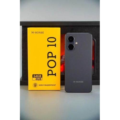 *M-HORSE POP 10 64GB ROM + 4GB RAM 4G Network 6.6" Dual Speakers IP64 Waterproof 8MP MAIN CAMERA 5MP SELFIE 5000mAh BATTERY CAPACITY Type-C Android 14 Dual SIM Phone Side Fingerprint smartphones*