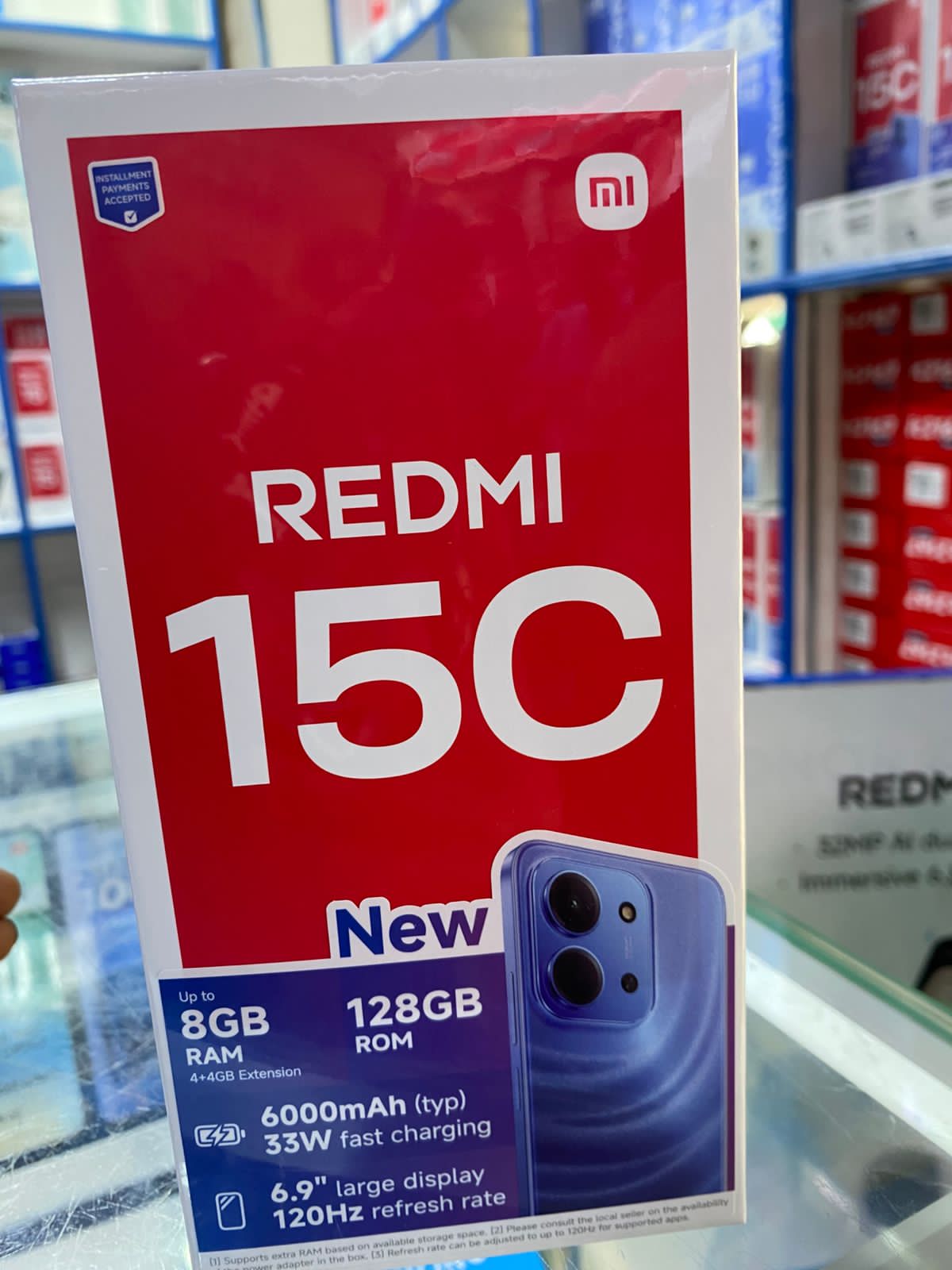 REDMI 15C 128GB ROM 8(4+4) GB Ram 6.9'' LCD 50MP Main Camera 8MP selfie camera 6000mAh 33W Fast Charger Android 15 Xiaomi Hyper OS 2 Mediatek  Side Fingerprint smart phones + FREE GIFTS FOR YOU