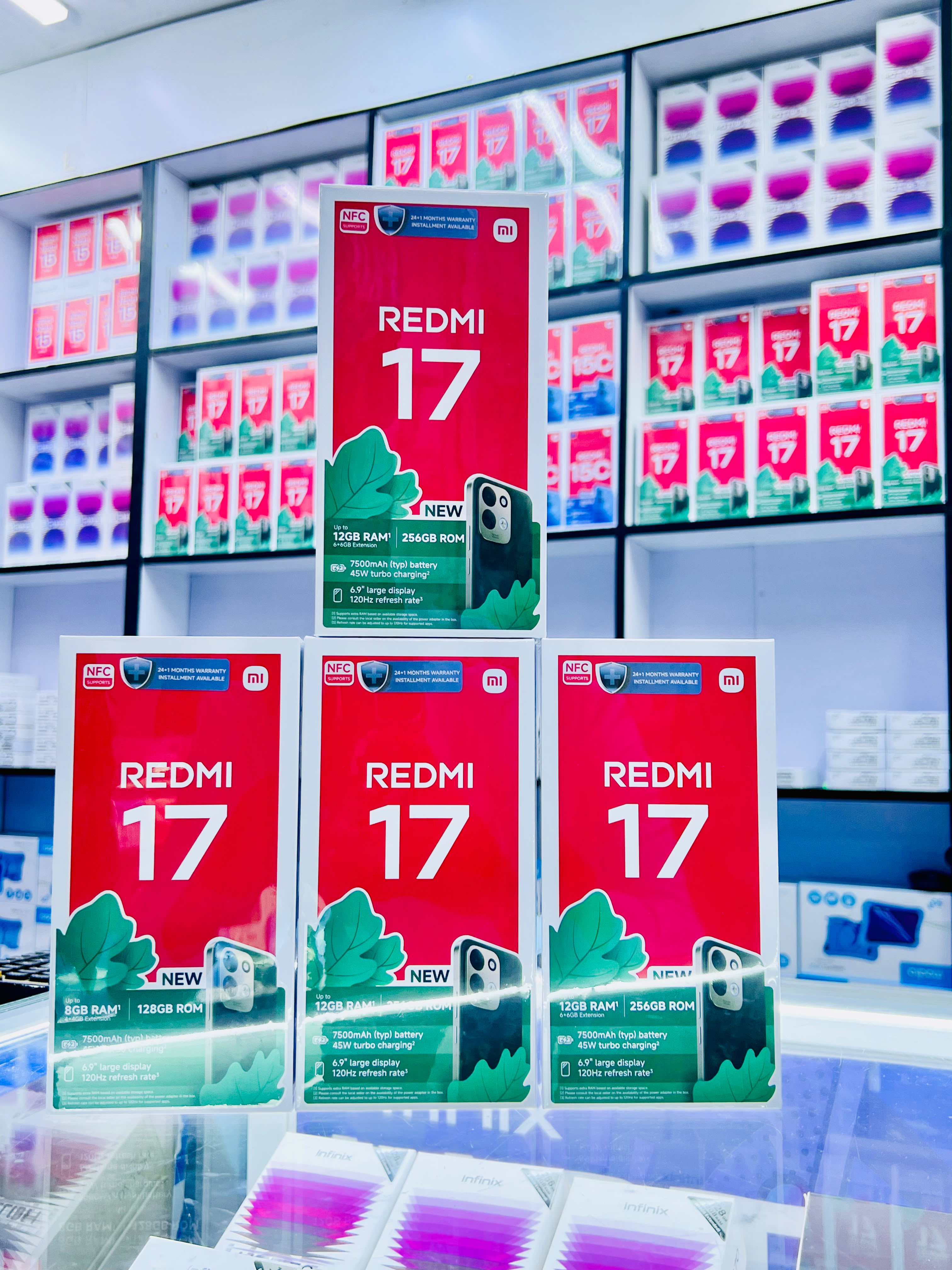 Redmi 17 4G by XIAOMI Smartphone 128GB/256GB ROM  8GB RAM 6.9" 120Hz Display, 7500mAh Battery, 50MP AI Camera, 45W Fast Charging, IP65) Brand: Redmi | Similar products from Redmi