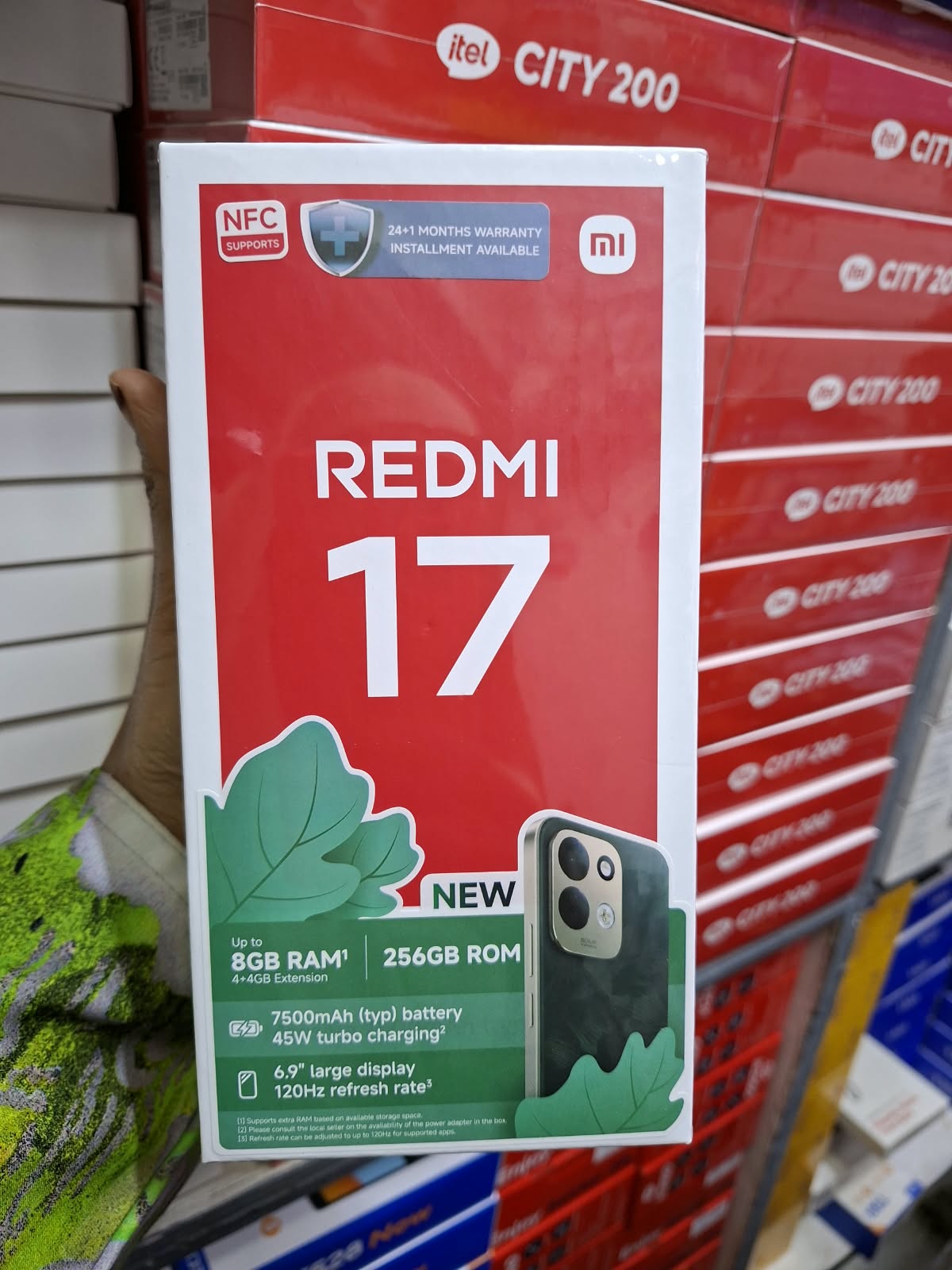 Redmi 17 4G by XIAOMI Smartphone 128GB/256GB ROM  8GB RAM 6.9" 120Hz Display, 7500mAh Battery, 50MP AI Camera, 45W Fast Charging, IP65) Brand: Redmi | Similar products from Redmi