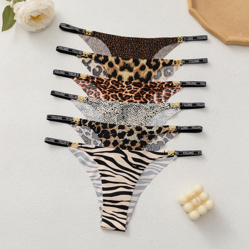 Women Sexy Leopard Print Panties for Ladies Soft Breathable Low Waist Thong Comfortable Stretch Underwear Seamless G-String Lingerie 6 Colors Kenya Fashion