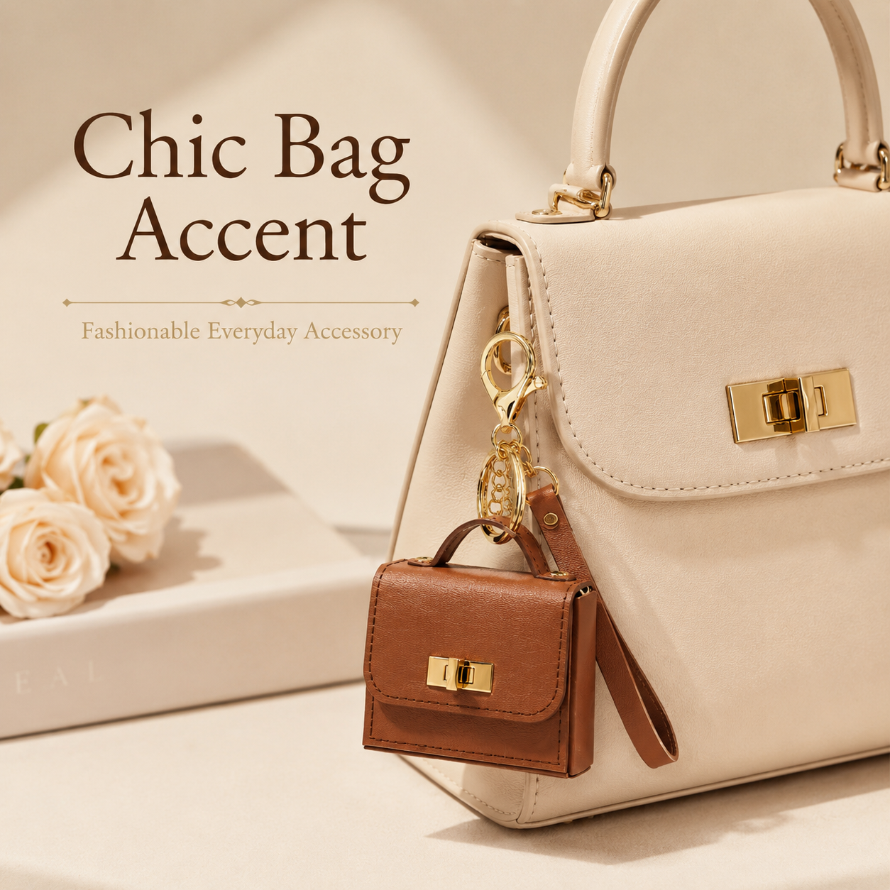 2pcs Mini Handbag Bag Charm Keychain Elegant Purse Pendant Wrist Strap Fashion Bag Accessory Gift for Women Girls