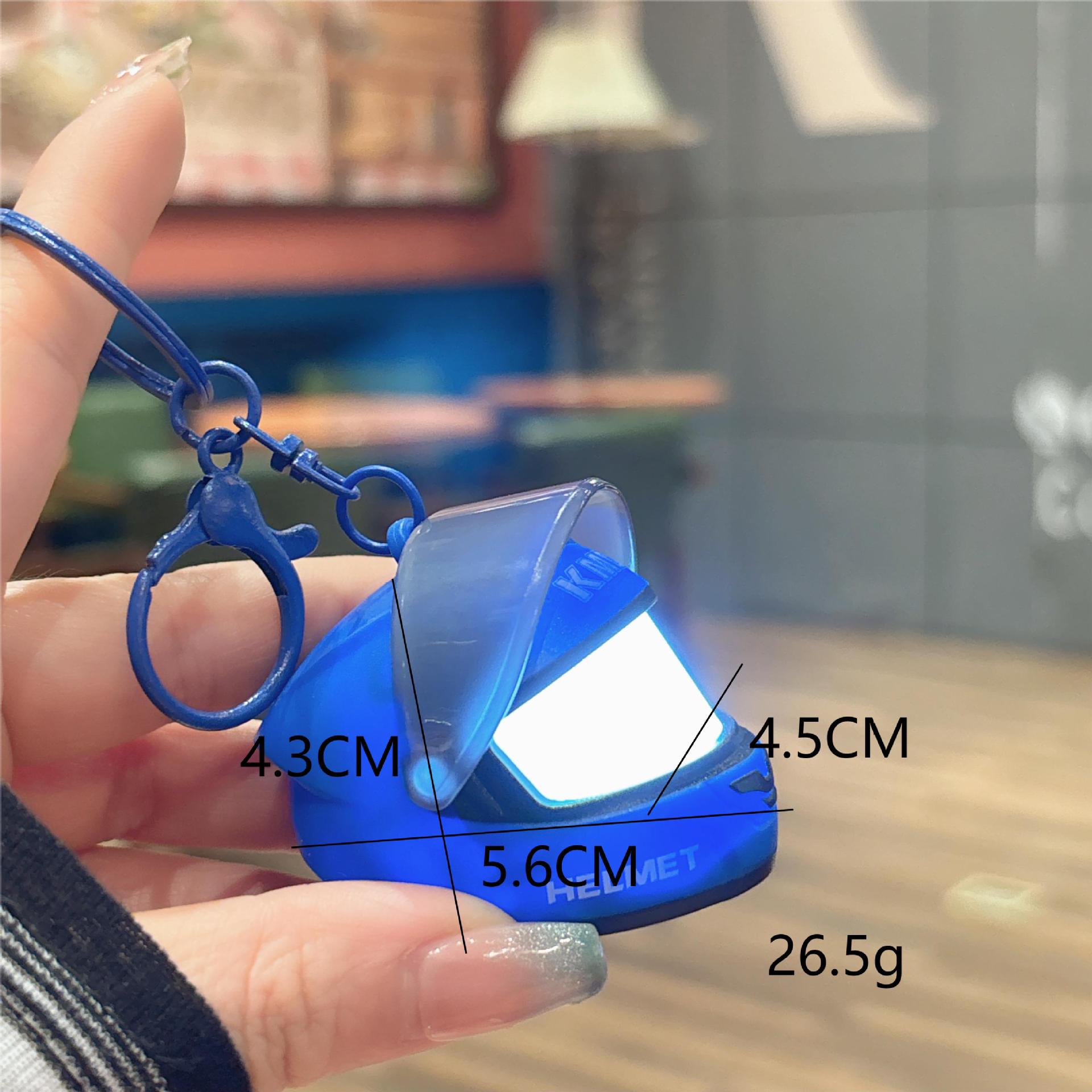 Light Up Helmet Keychain Mini Motorcycle Helmet LED Bag Charm Portable Luminous Key Ring Gift for Men Boys
