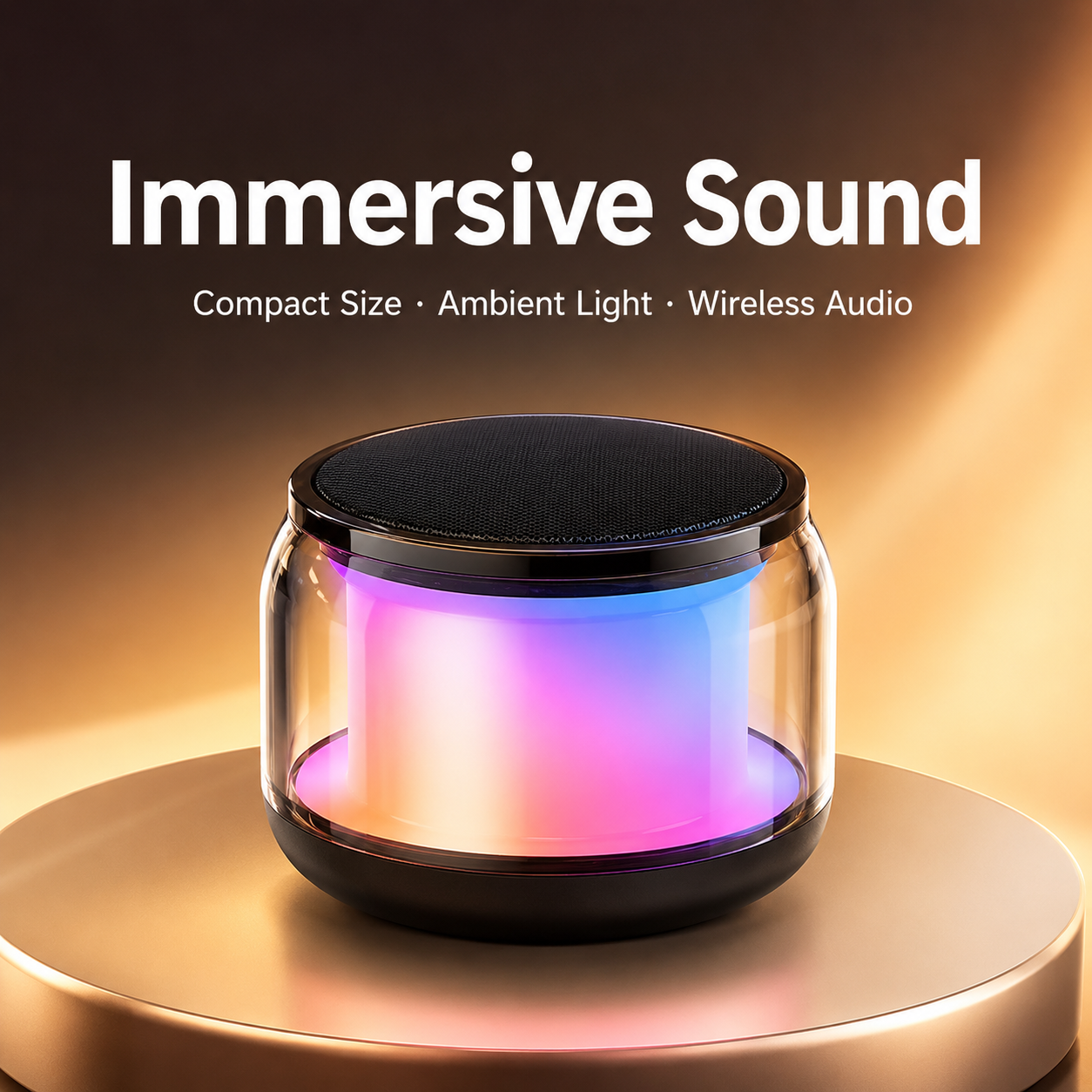 RGB LED Bluetooth Speaker Portable Mini Wireless Speaker With 360° Surround Sound, TWS Stereo Pairing, Hands-Free Call, Long Battery Life, Colorful Light Music Speaker for Home Party Gift