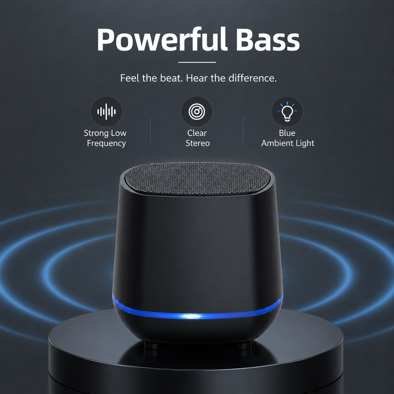 Mini USB Desktop Speaker 3W Powerful Bass Portable Computer Speaker With Blue LED Light 3.5mm Audio Wired Speaker For Laptop Phone TV PC Gaming Music