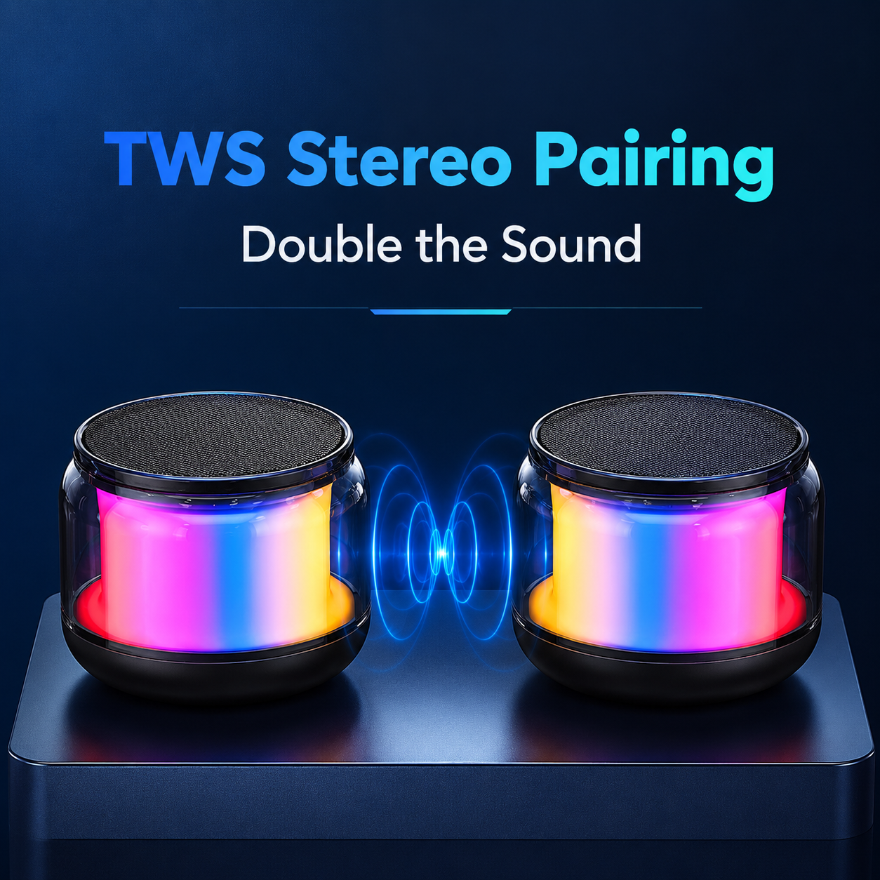 RGB LED Bluetooth Speaker Portable Mini Wireless Speaker With 360° Surround Sound, TWS Stereo Pairing, Hands-Free Call, Long Battery Life, Colorful Light Music Speaker for Home Party Gift