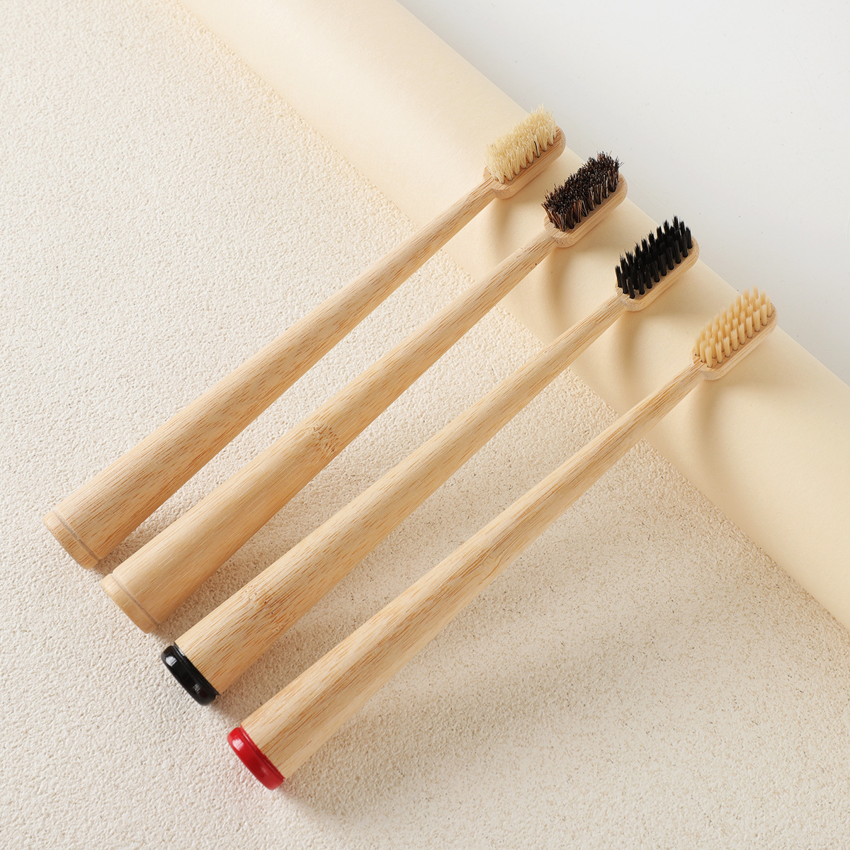 2PCS Premium Bamboo Toothbrush Set with Travel Cases Natural Wooden Tooth Brush Soft & Charcoal Bristles Eco Friendly Portable Oral Care for Home Travel