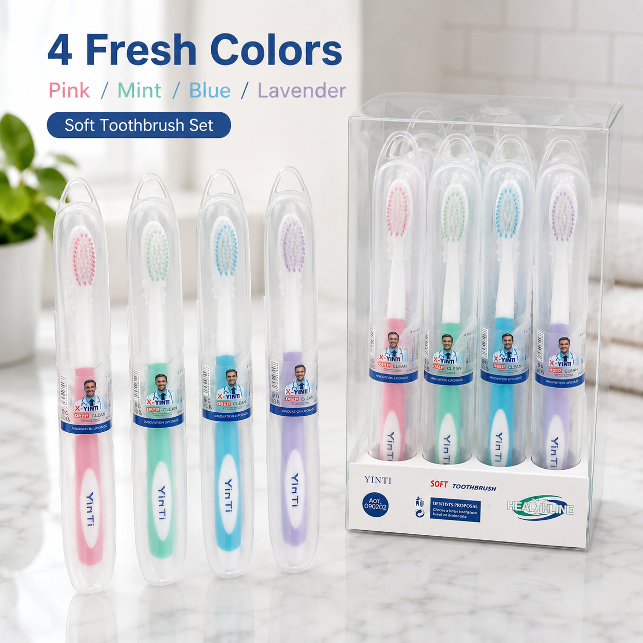 Portable Travel Toothbrush Set with Protective Cover Soft Bristle Manual Toothbrush Compact Tooth Brush for Adults Kids Home Hotel Camping Daily Oral Care