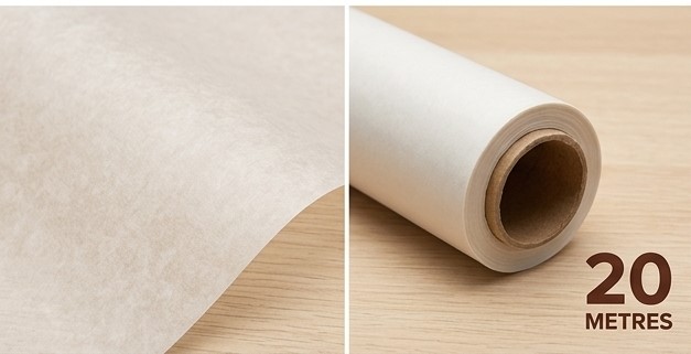 Premium Non-Stick Baking Paper Roll 20M x 300mm | Food Grade Parchment Paper for Oven, Microwave & Air Fryer