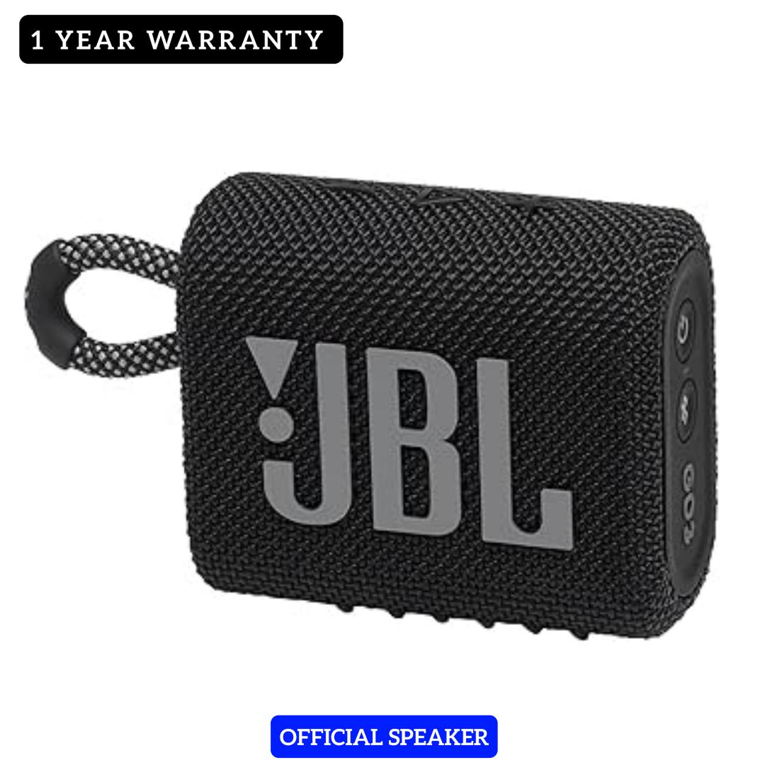 JBL Go 3 Original Portable Mini Bluetooth Speaker Original, big audio and punchy bass, IP67 waterproof and dustproof, 5 hours of playtime, speaker for home, outdoor and travel (Black)