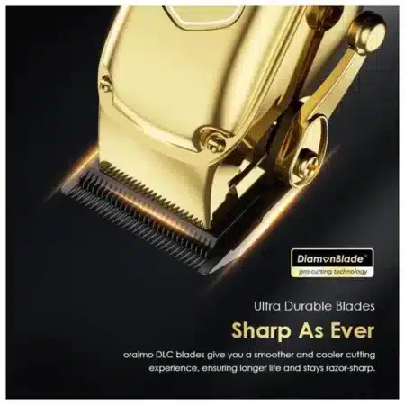 Oraimo Smart Clipper 2 Gold Professional Hair Clipper OPC-CL30G- Professional and Powerful | Ultra Double Blades | Super Powerful Monitor | Smart Digital Display