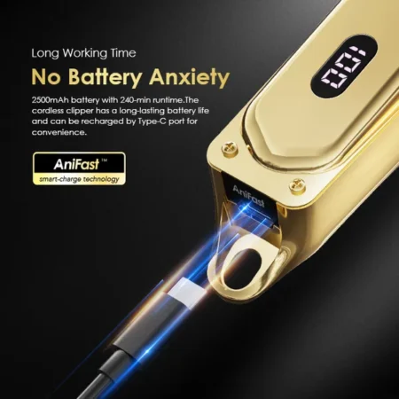 Oraimo Smart Clipper 2 Gold Professional Hair Clipper OPC-CL30G- Professional and Powerful | Ultra Double Blades | Super Powerful Monitor | Smart Digital Display