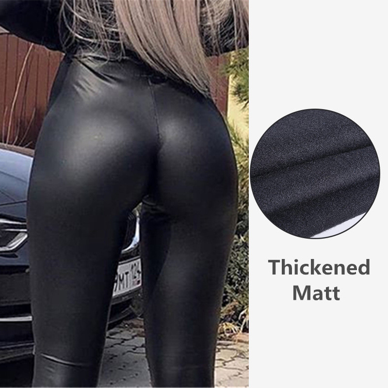 Hot selling women's pants in Europe and America, Amazon's best-selling PU women's pants, high waisted leather pants, black slim pencil pants, slim fit and hip lifting sexy slimming women's pants,