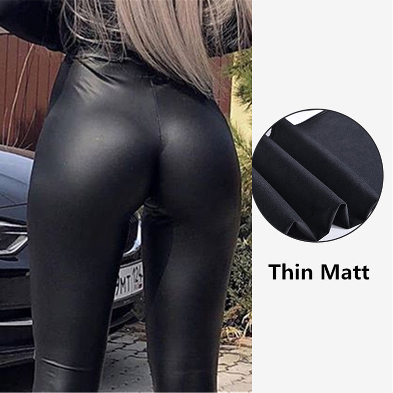 Hot selling women's pants in Europe and America, Amazon's best-selling PU women's pants, high waisted leather pants, black slim pencil pants, slim fit and hip lifting sexy slimming women's pants,
