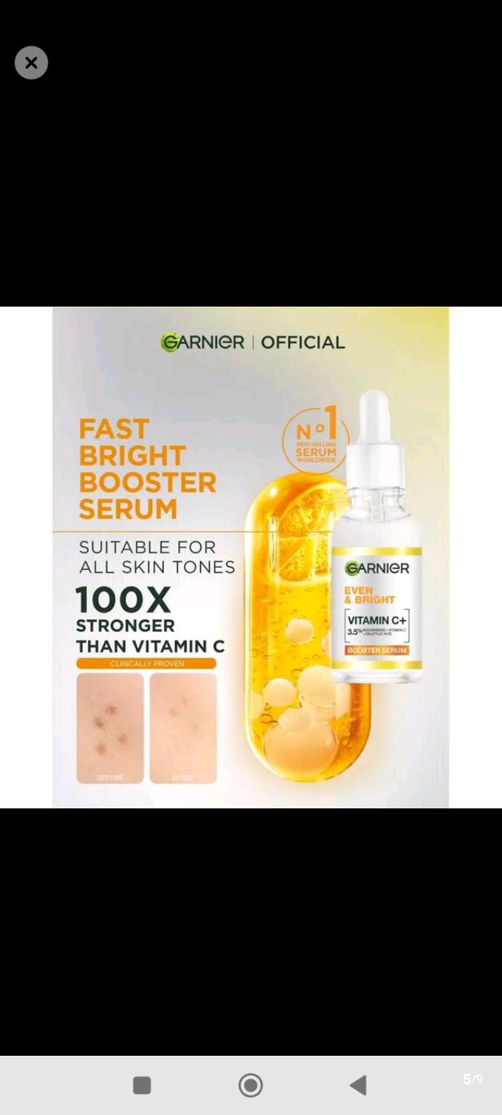 Garnier Even & Bright Booster Serum Vitamin c+ With Niacinamide+Salicylic Acid