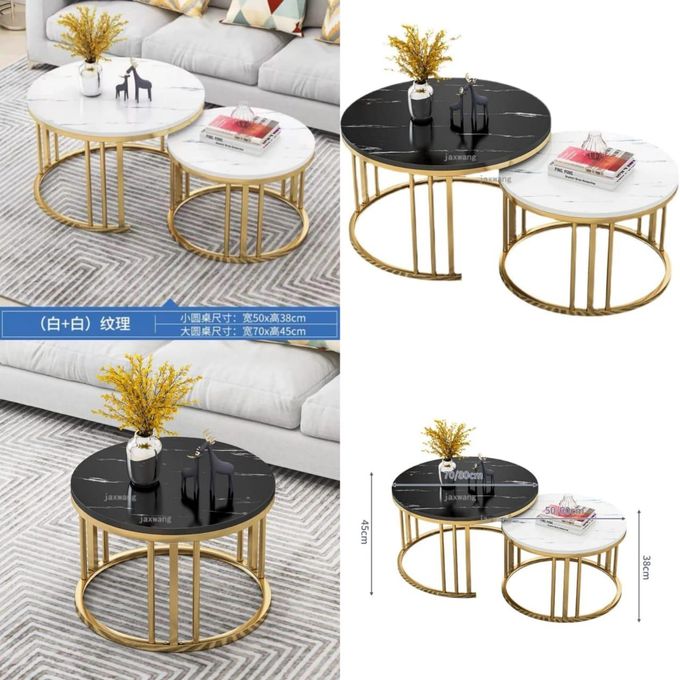 {BRAND NEW}Nesting Bree Nordic luxury coffee table 2 in 1 tables Marble effect,Tempered Glass Effect Dining Room Furniture Nesting Nordic luxury coffee table