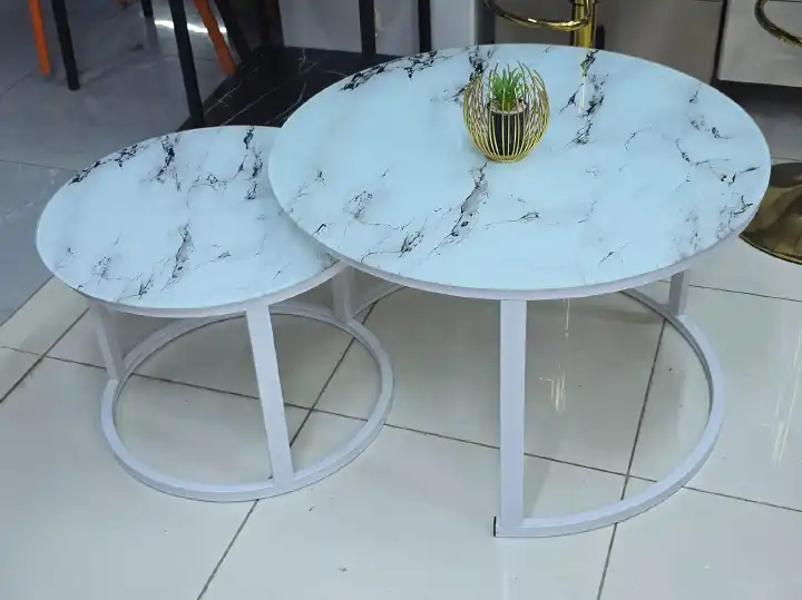 {BRAND NEW}Nesting Bree Nordic luxury coffee table 2 in 1 tables Marble effect,Tempered Glass Effect Dining Room Furniture Nesting Nordic luxury coffee table