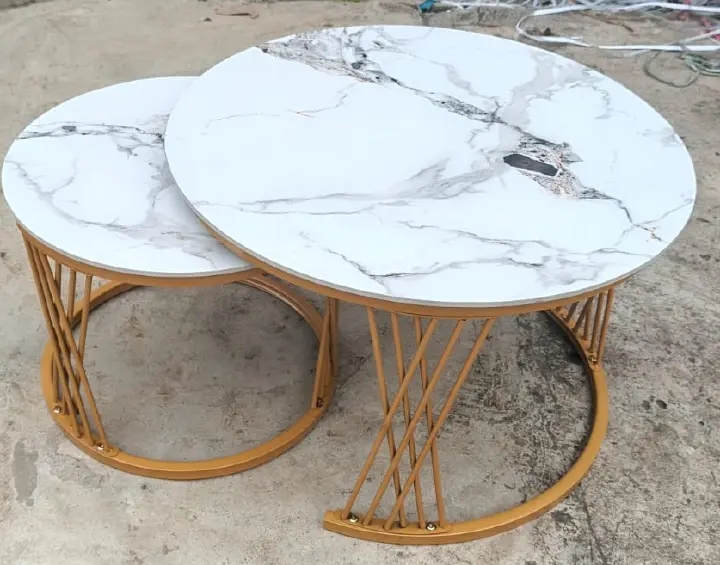 BRAND NEW Nesting Bree Nordic luxury coffee table 2 in 1 tables Marble effect,Tempered Glass Effect Dining Room Furniture Nesting Nordic luxury coffee table