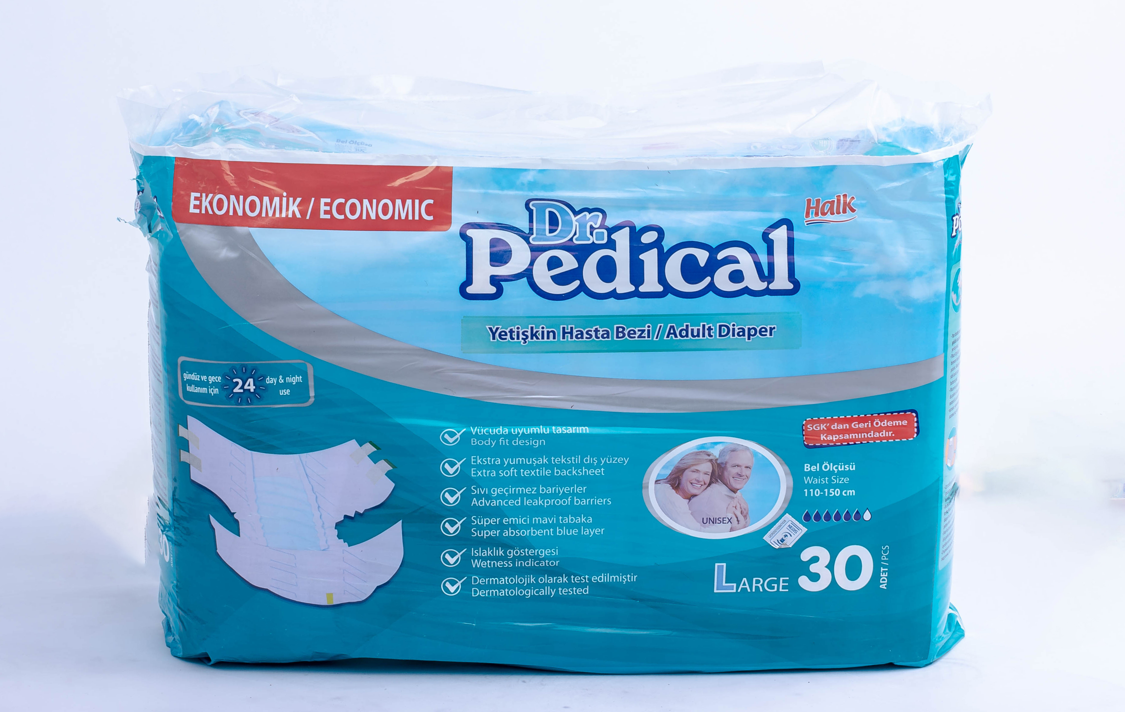DR PEDICAL DISPOSABLE ADULT DIAPERS LARGE SIZE 30PCS IN A PACK