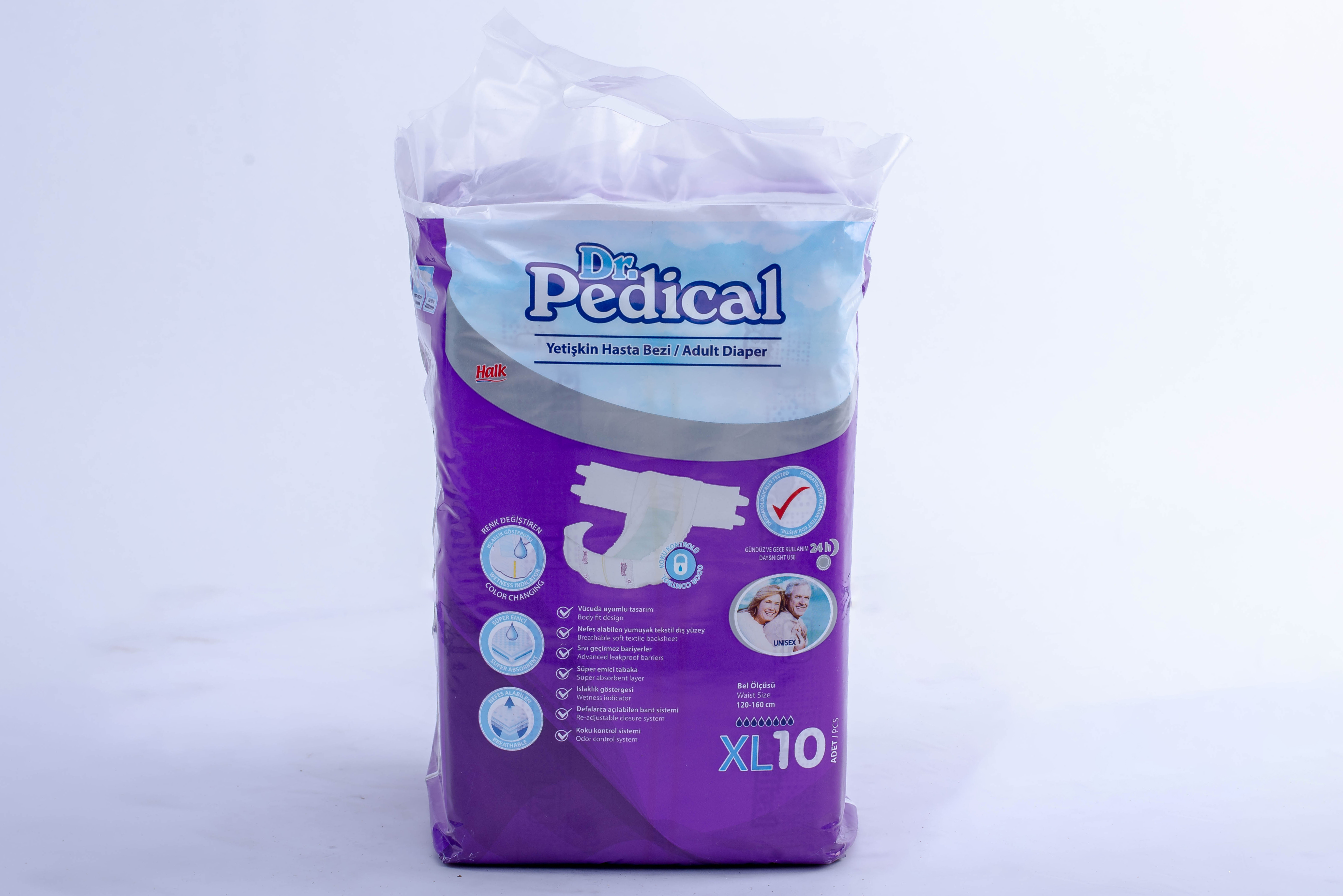 DR PEDICAL DISPOSABLE ADULT DIAPERS XL 10PCS IN A PACK