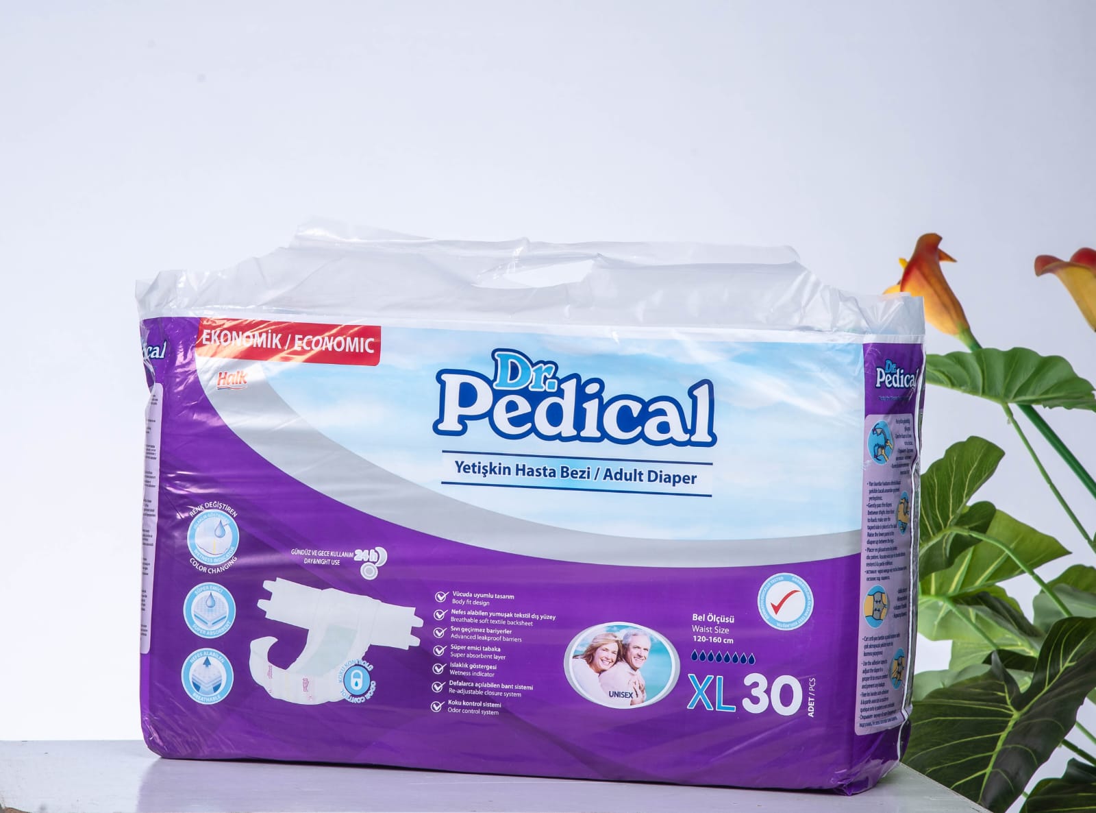 DR PEDICAL DISPOSABLE ADULT DIAPERS XL SIZE 30PCS IN A PACK