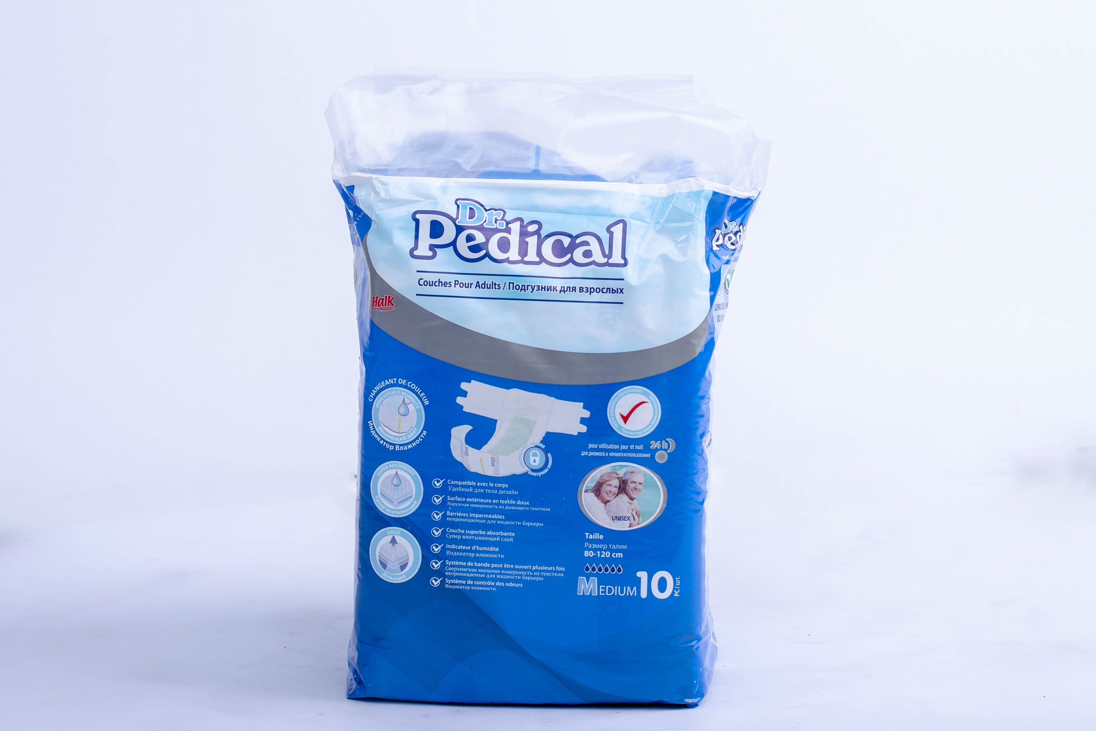 DR PEDICAL DISPOSABLE ADULT DIAPERS MEDIUM SIZE 10PCS IN  A PACK