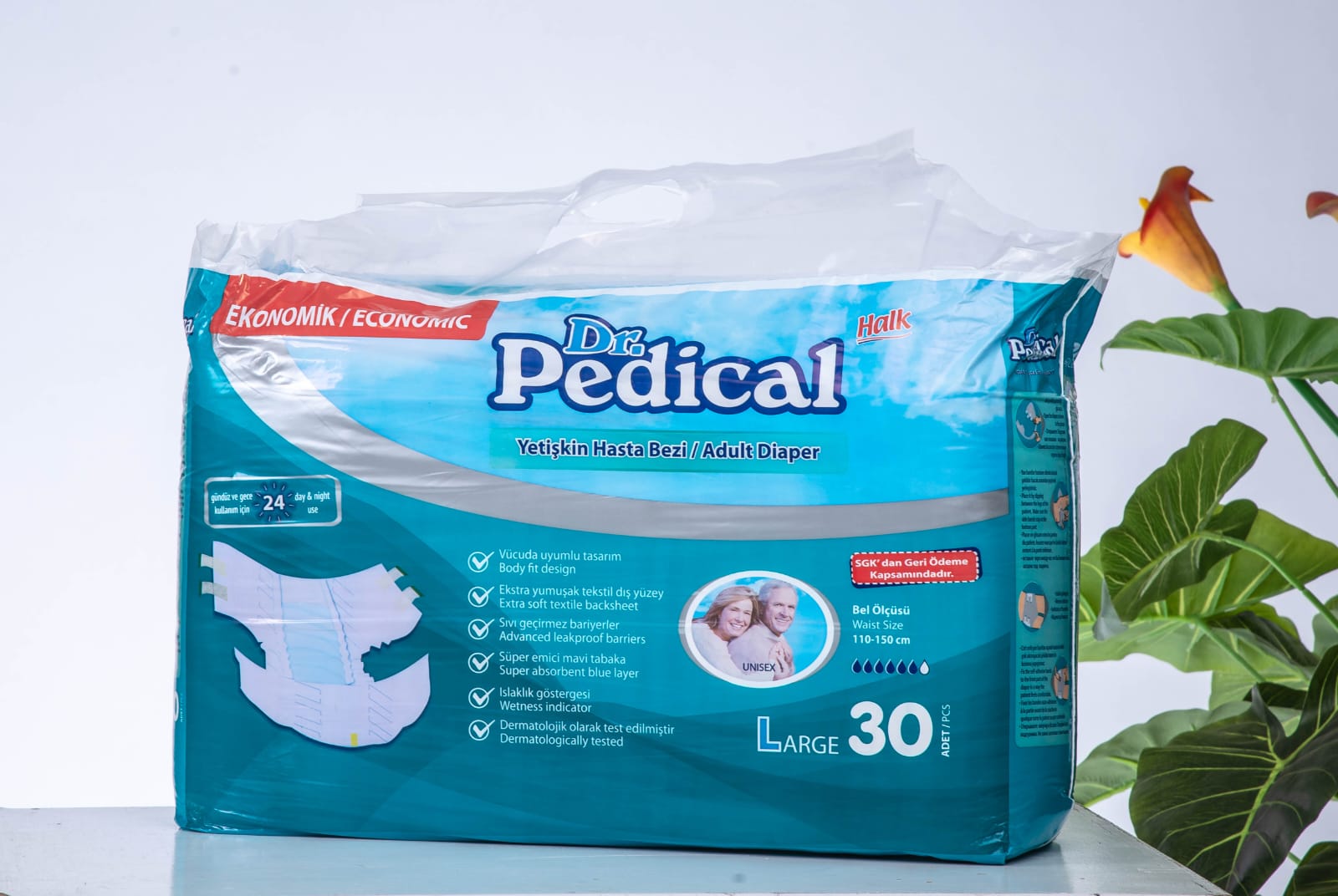 DR PEDICAL DISPOSABLE ADULT DIAPERS LARGE SIZE 30PCS IN A PACK
