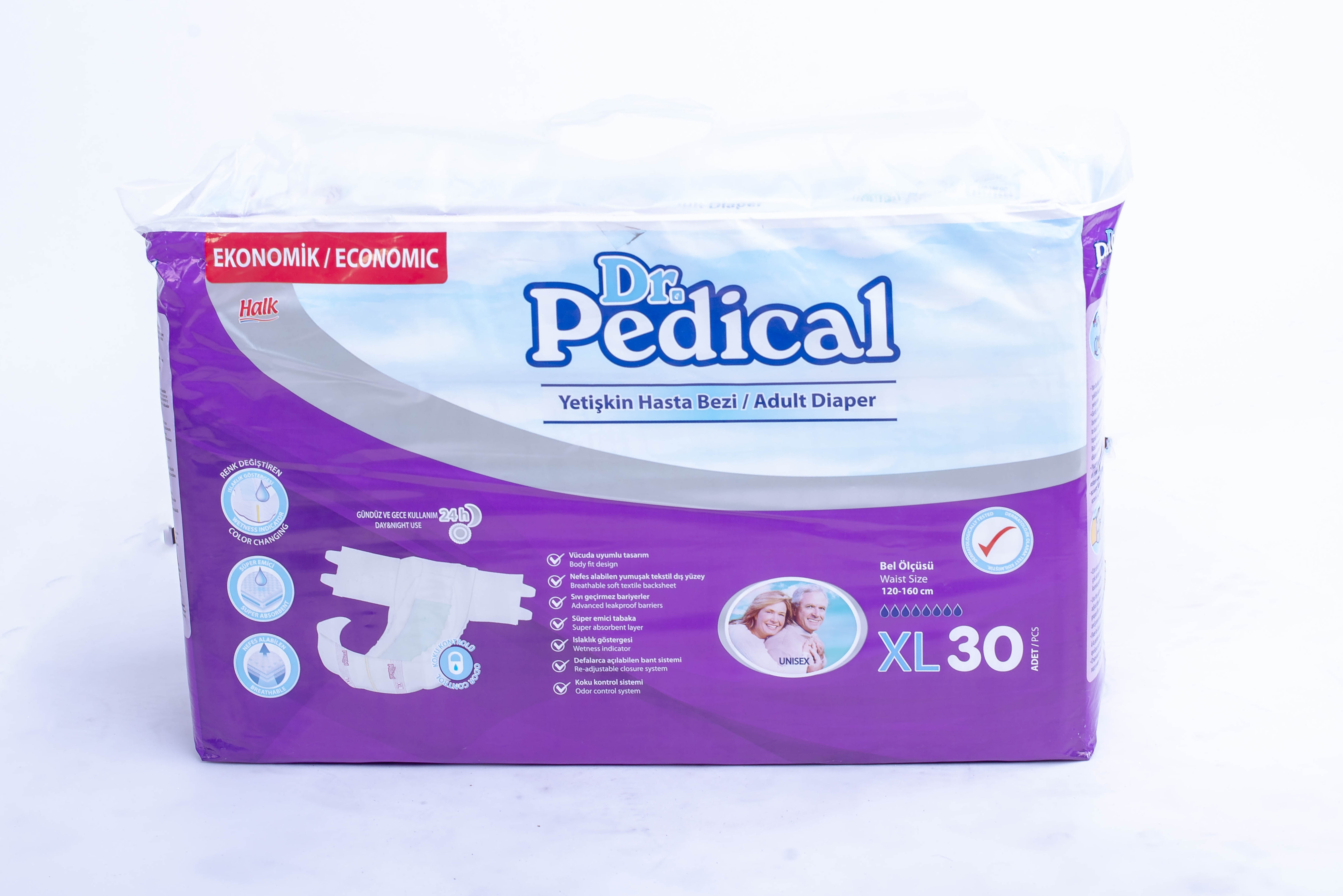 DR PEDICAL DISPOSABLE ADULT DIAPERS XL SIZE 30PCS IN A PACK