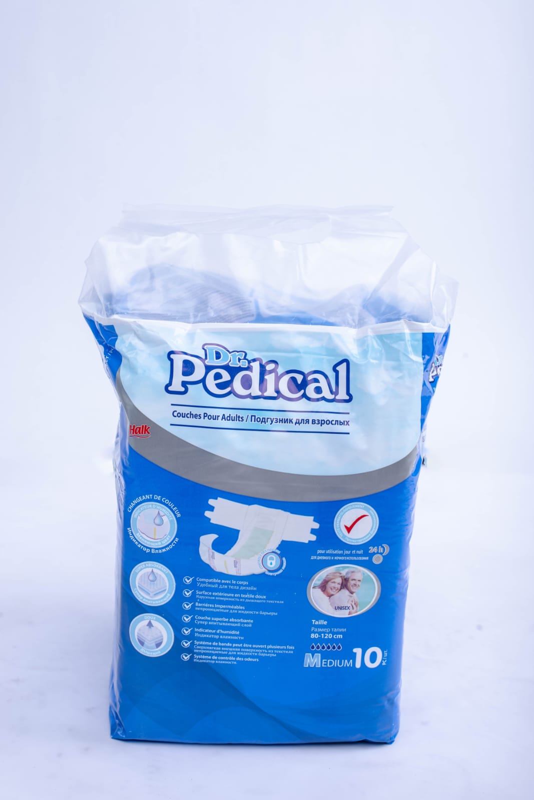 DR PEDICAL DISPOSABLE ADULT DIAPERS MEDIUM SIZE 10PCS IN  A PACK