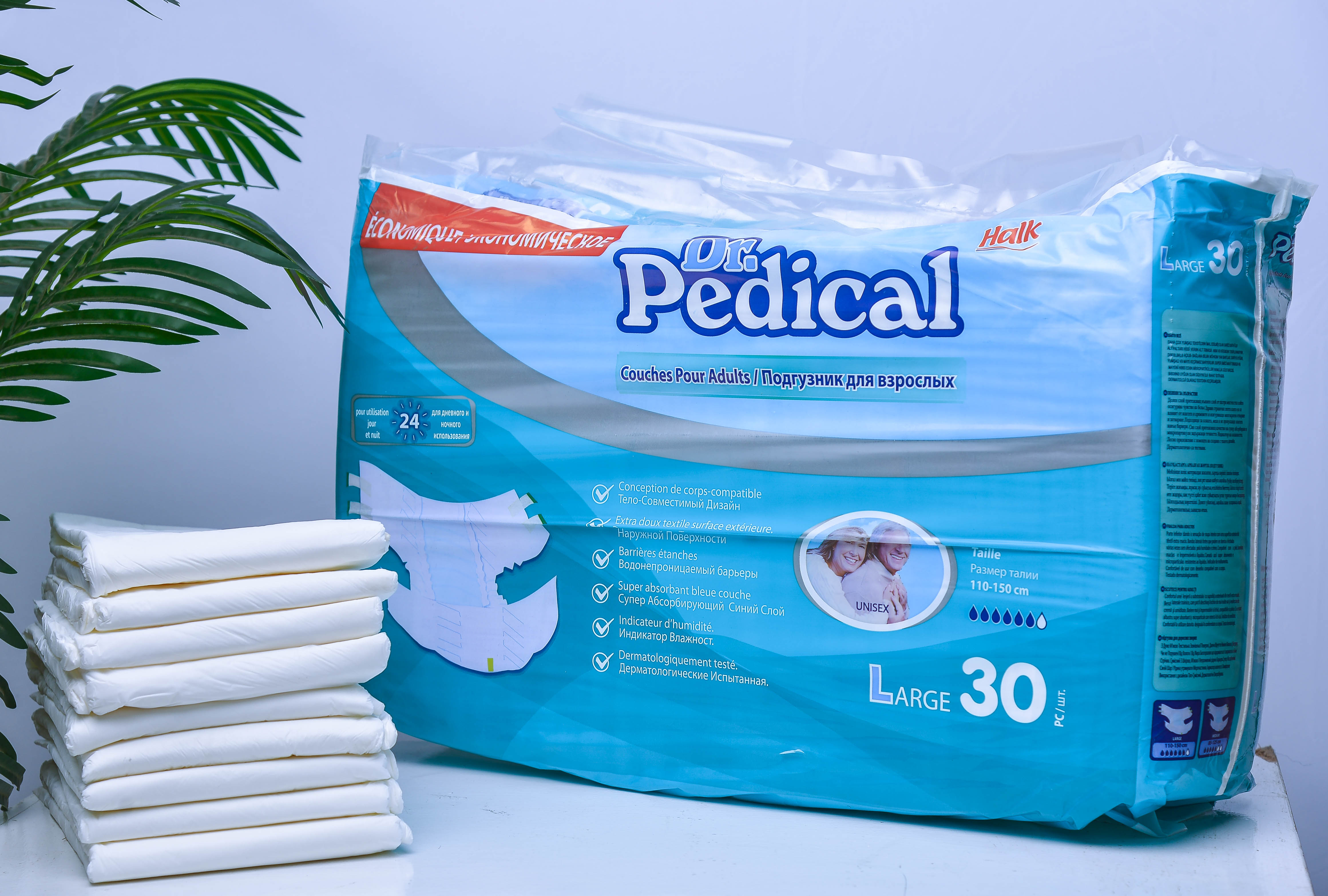DR PEDICAL DISPOSABLE ADULT DIAPERS LARGE SIZE 30PCS IN A PACK