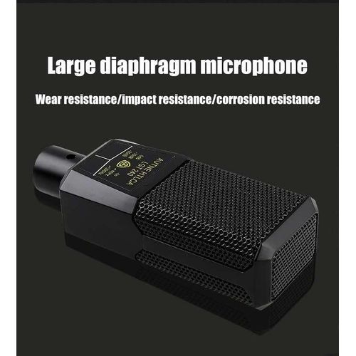 Condenser Microphone 48V Phantom Power Mic for Audio Interface Mixer Studio Recording Podcast Streaming Voice Over