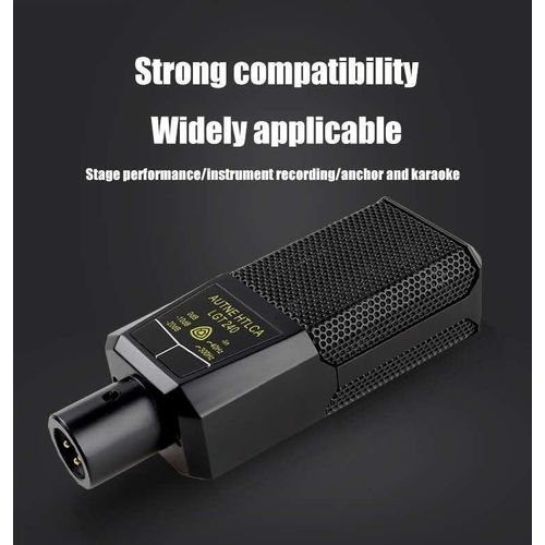 Condenser Microphone 48V Phantom Power Mic for Audio Interface Mixer Studio Recording Podcast Streaming Voice Over