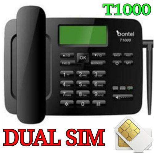 Bontel T1000 GSM Fixed Wireless Landline Desktop Phone 3000mAh Dual Sim with SMS Call FM Radio Featured phone 3.4 8