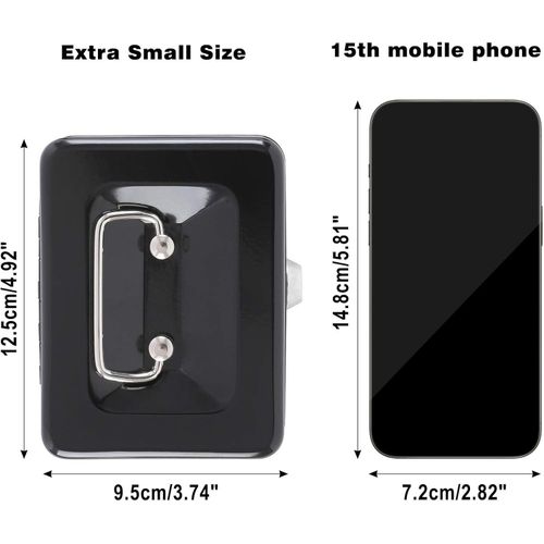 Cash box with slot, small money box with coin tray and key lock - Black