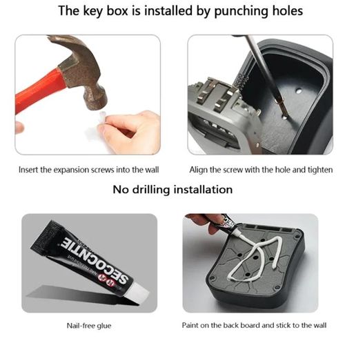 YWZX 4-digit password key cash storage box hidden key lock