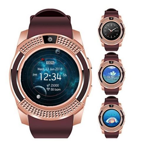 Y1 Bluetooth SPORT V8 Wrist Smartwatch GSM SD SIM CARD SLOT - Gold