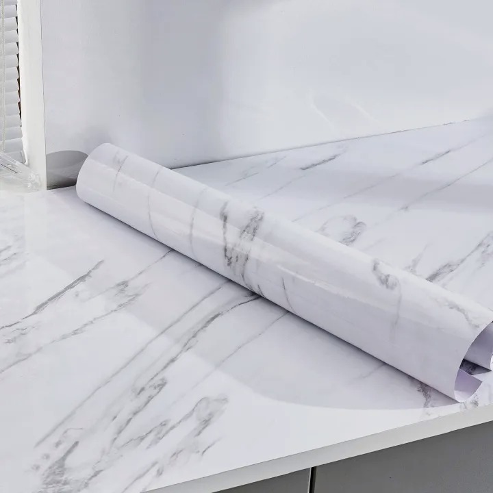 Self adhesive marble profile vinyl contact paper  Size 60cm by 3m .Realistic Marble Effect: Provides a luxurious and modern look. Self-Adhesive & Peel-and-Stick: Easy to apply