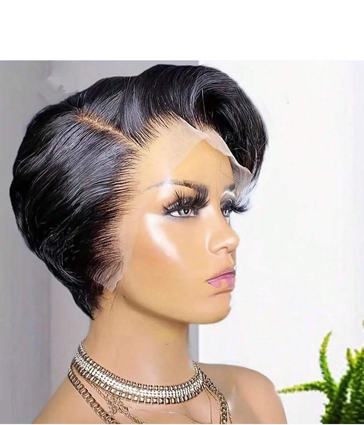 Luxury Human Hair Laced Highlight Short Pixie ,Full Frontal Wig For women ,Girl Health & Beauty  Hair  Wigs  Lace Wig Lace Front Wigs