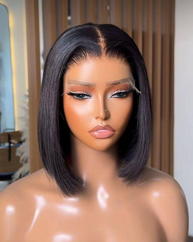 Luxury Human Hair Laced Highlight Short Bob ,Full Frontal Wig For women ,Girl Health & Beauty  Hair  Wigs  Lace Wig Lace Front Wigs