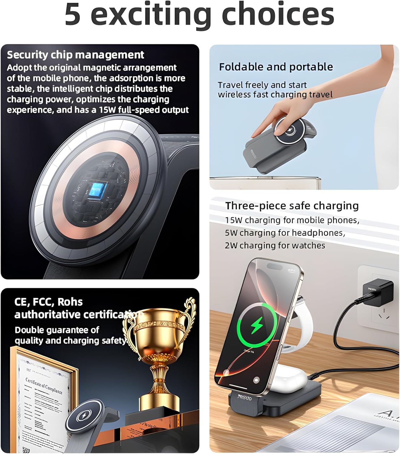 Yesido DS26 Foldable Wireless Charger, a 5-in-1 magnetic charging station.