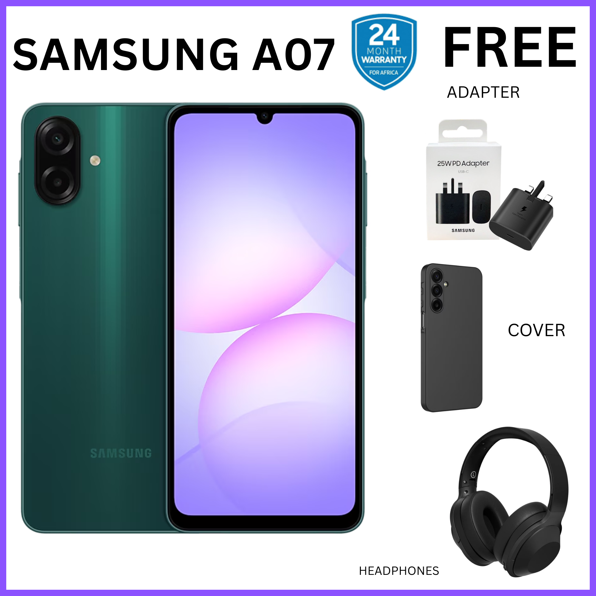{ANNIVESARY SALES OFFERS}🔥🔥🔥!!Samsung Galaxy A07 128GB+4GB MTK Helio G99 6.7" 90Hz 50MP AI Camera 5000mAh 25W Android 15 IP54 Waterproof Type-C Charge Smart Phones 6X OS Upgrades phone