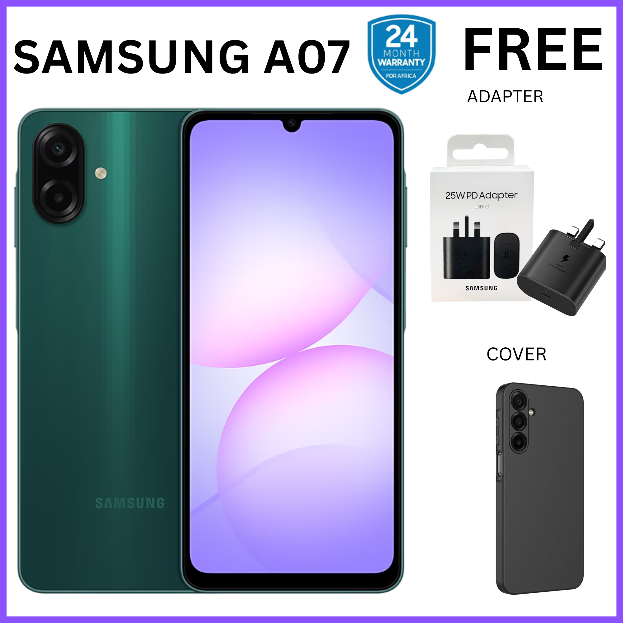 {ANNIVESARY SALES OFFERS}🔥🔥🔥!!Samsung Galaxy A07 64GB+4GB MTK Helio G99 6.7" 90Hz 50MP AI Camera 5000mAh 25W Android 15 IP54 Waterproof Type-C Charge Smart Phones 6X OS Upgrades phone