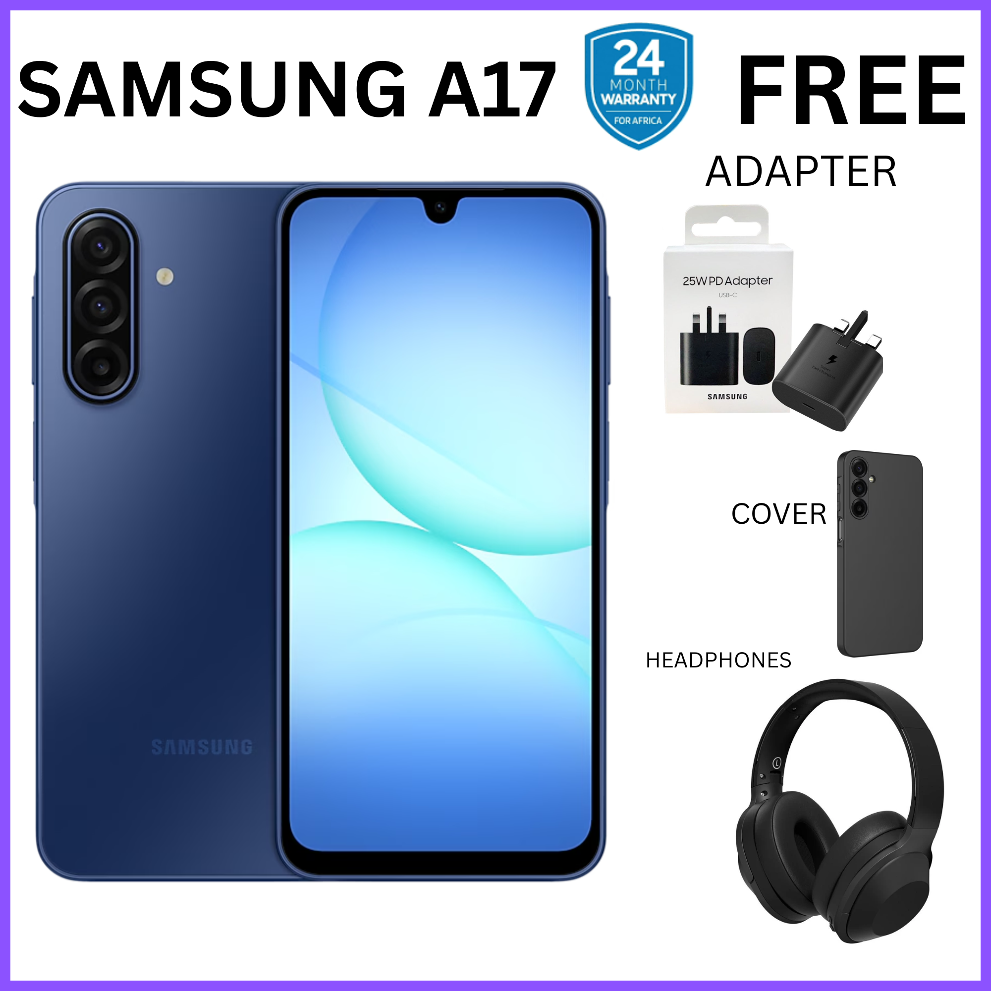 12TH ANNIVASARY!!!!![2-Year Local Warranty] Samsung Galaxy A17 128GB+6GB 6.7" Super AMOLED Display Mediatek Helio G99 50MP Triple Camera Android 15 IP54 Waterproof 5000mAh 25W Type-C AI Smart Phones