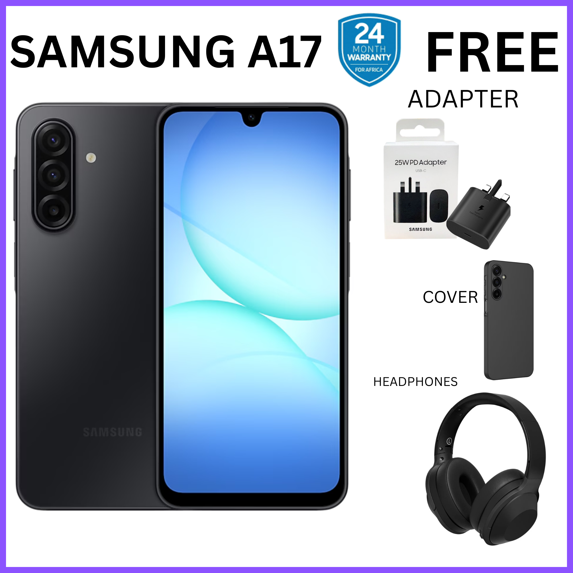 12TH ANNIVASARY!!!!![2-Year Local Warranty] Samsung Galaxy A17 128GB+6GB 6.7" Super AMOLED Display Mediatek Helio G99 50MP Triple Camera Android 15 IP54 Waterproof 5000mAh 25W Type-C AI Smart Phones