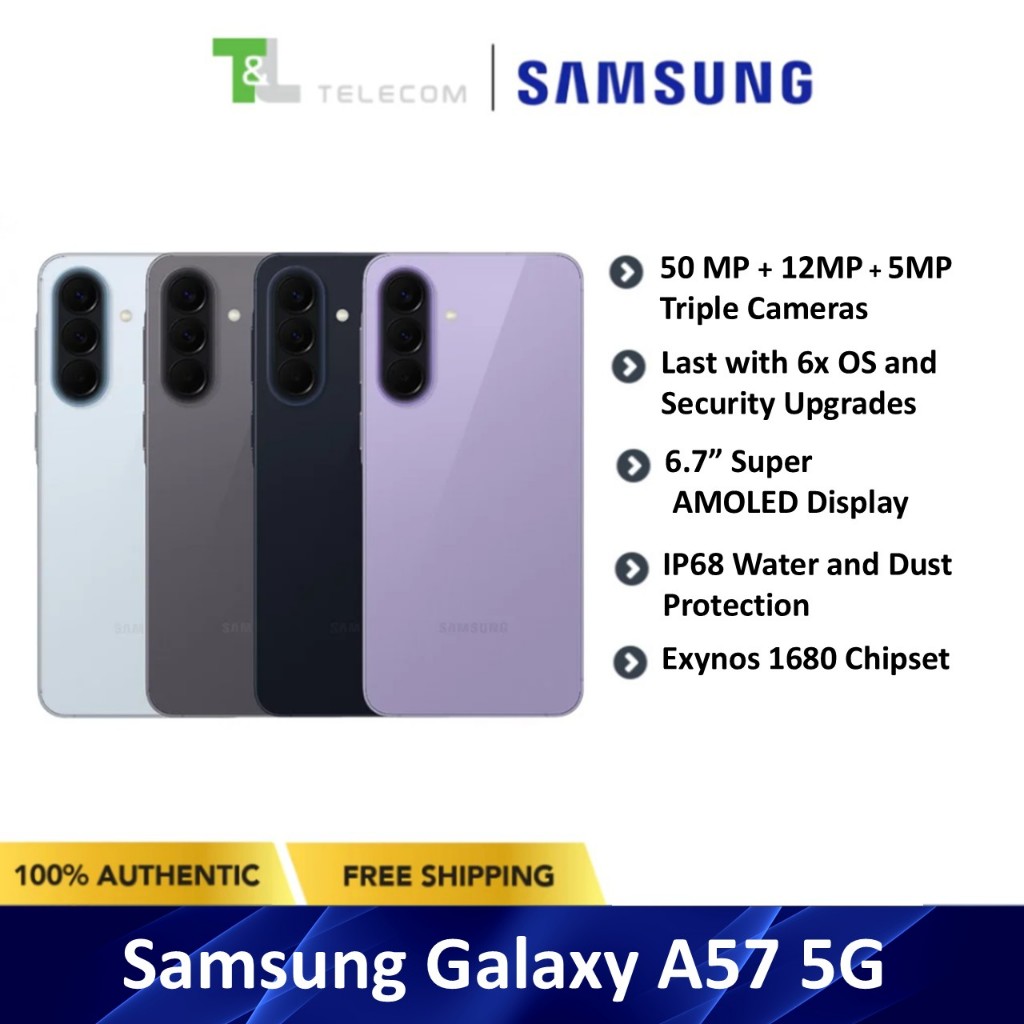 Super Deal🔥🔥 Samsung Galaxy A57 5G 256GB+16(8+8)GB Super AMOLED+ 6.7" 120Hz Display e-SIM UnderDisplay Fingerprint (50+12+5)MP Camera 5000mAh Battery 45W IP68 Exynos 1680 Galaxy