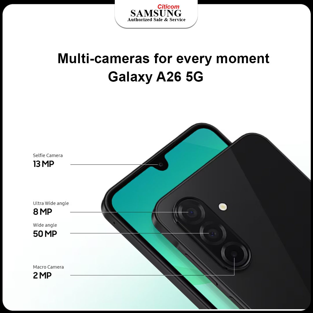 Brand New Samsung Galaxy A26 5G 256GB+8GB 6.7" 120Hz AMOLED Display 50MP Triple Camera Android 15 Exynos 1380 (5nm) IP67 Dust Water Resistant 5000mAh 25W Type-C Smart Phones