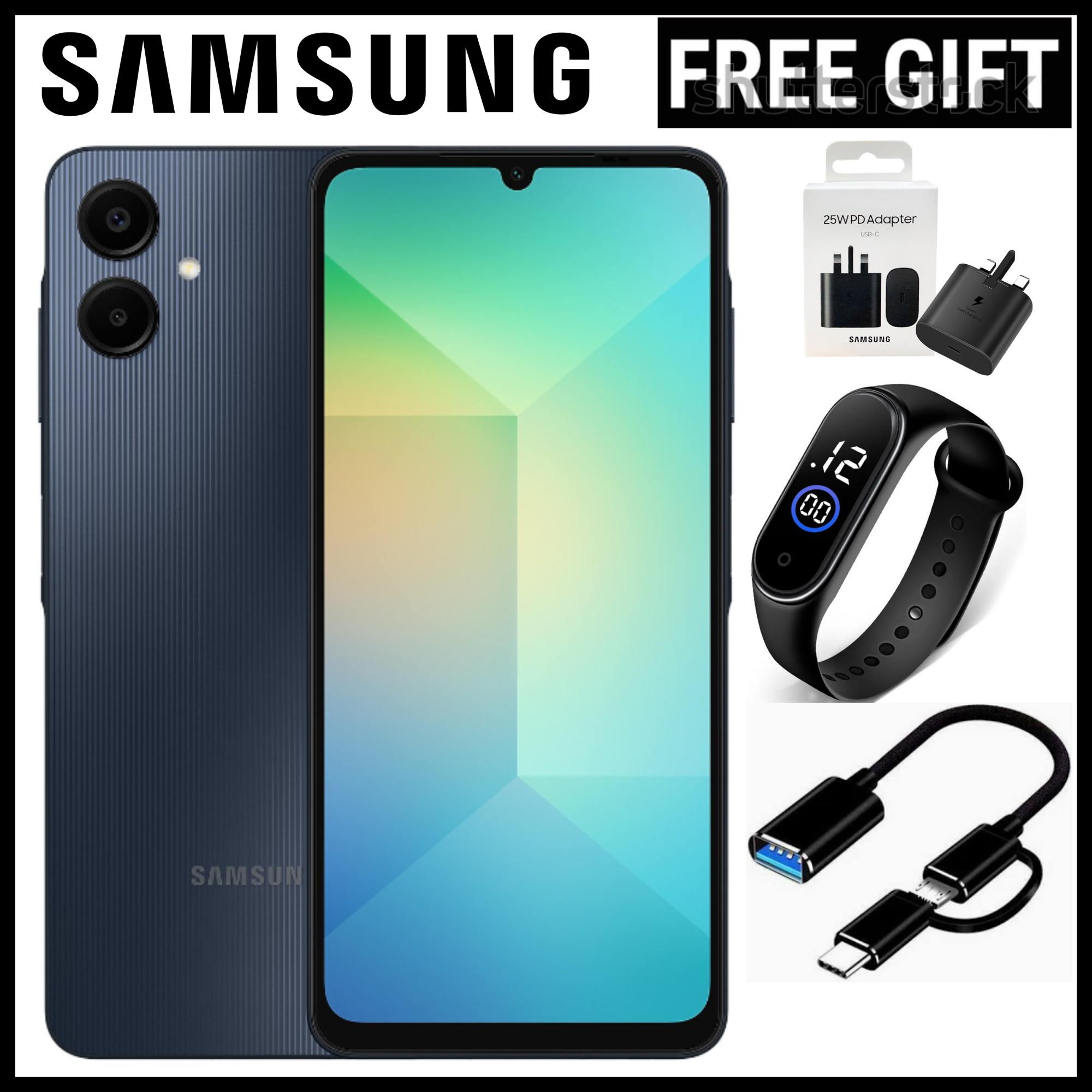 Brand New Samsung Galaxy A06 64GB+4GB 50MP Camera 6.7" 90Hz MTK Helio G85 (12nm) 5000mAh 25W Type-C Charge Android 14 Smart Phones phone