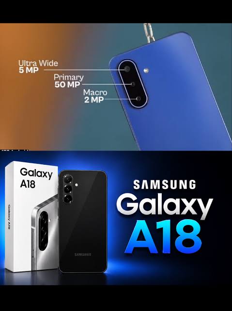 Brand New Samsung Galaxy A18 128GB+4GB 6.7" Super AMOLED Display Mediatek Helio G99 50MP Triple Camera IP54 Waterproof 5000mAh 25W Android 15 Type-C AI Smart Phones Samsung A18 phone