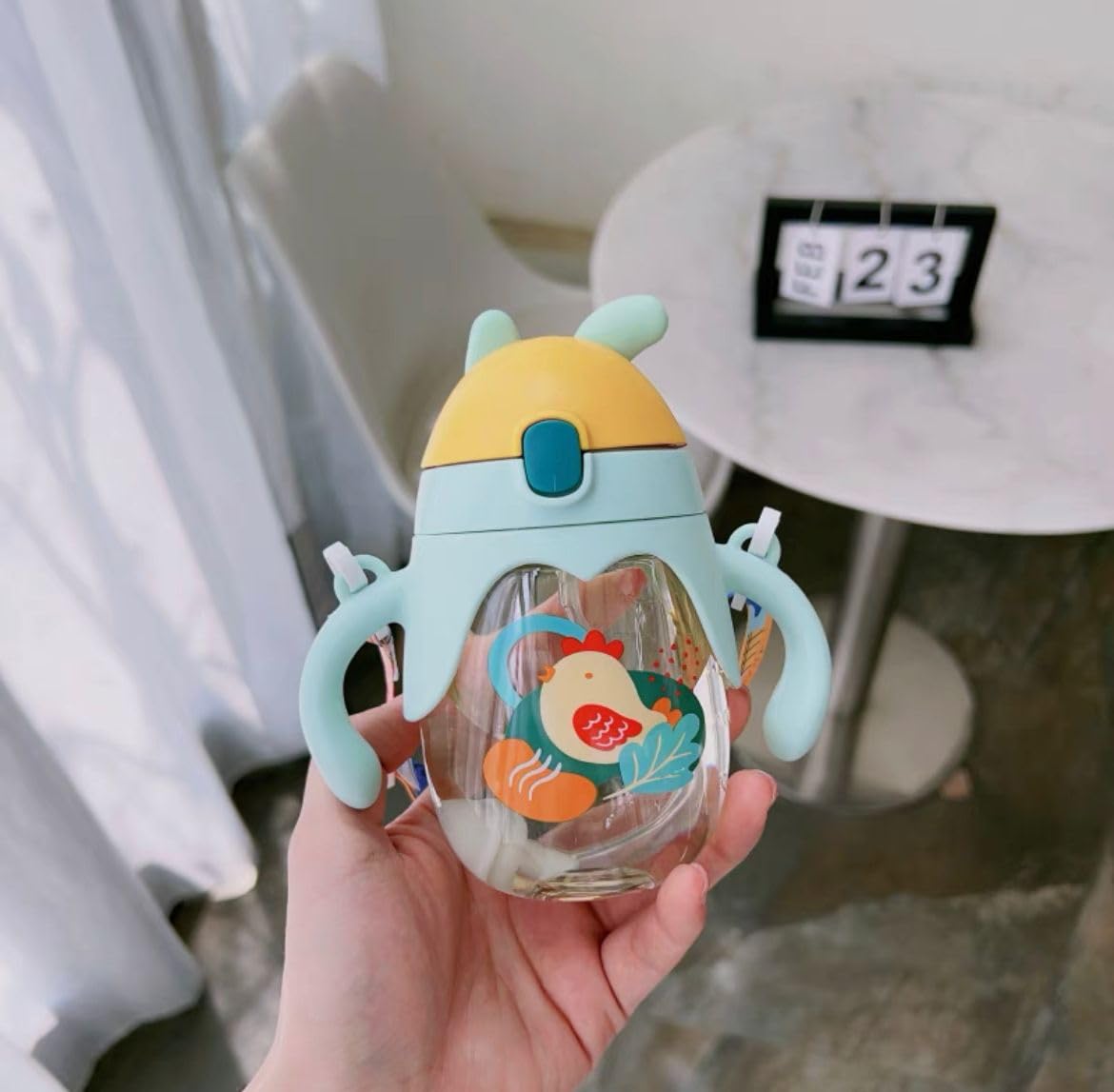 Kids Water Cup for School, Special Anti-Fall Straw, anti-choke water bottle, Kindergarten Water Bottle, Cute milk Cup, milk bottle for kids for Boys and Girls - 350ml